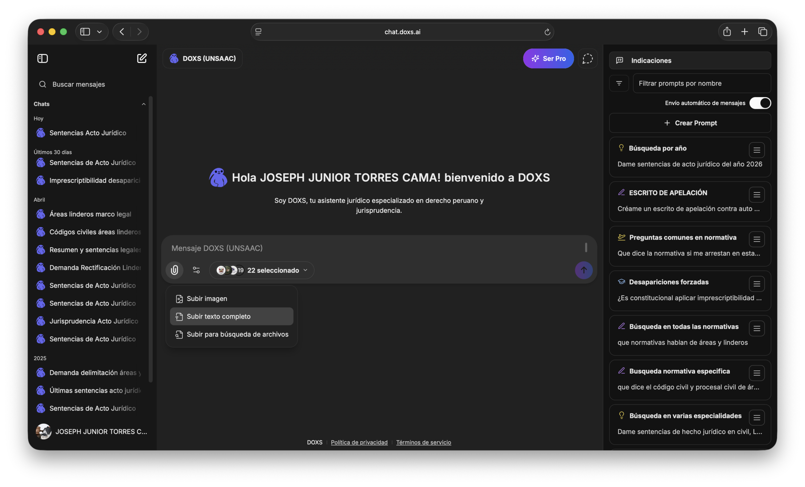 DOXS.AI analizando expedientes y carpetas fiscales