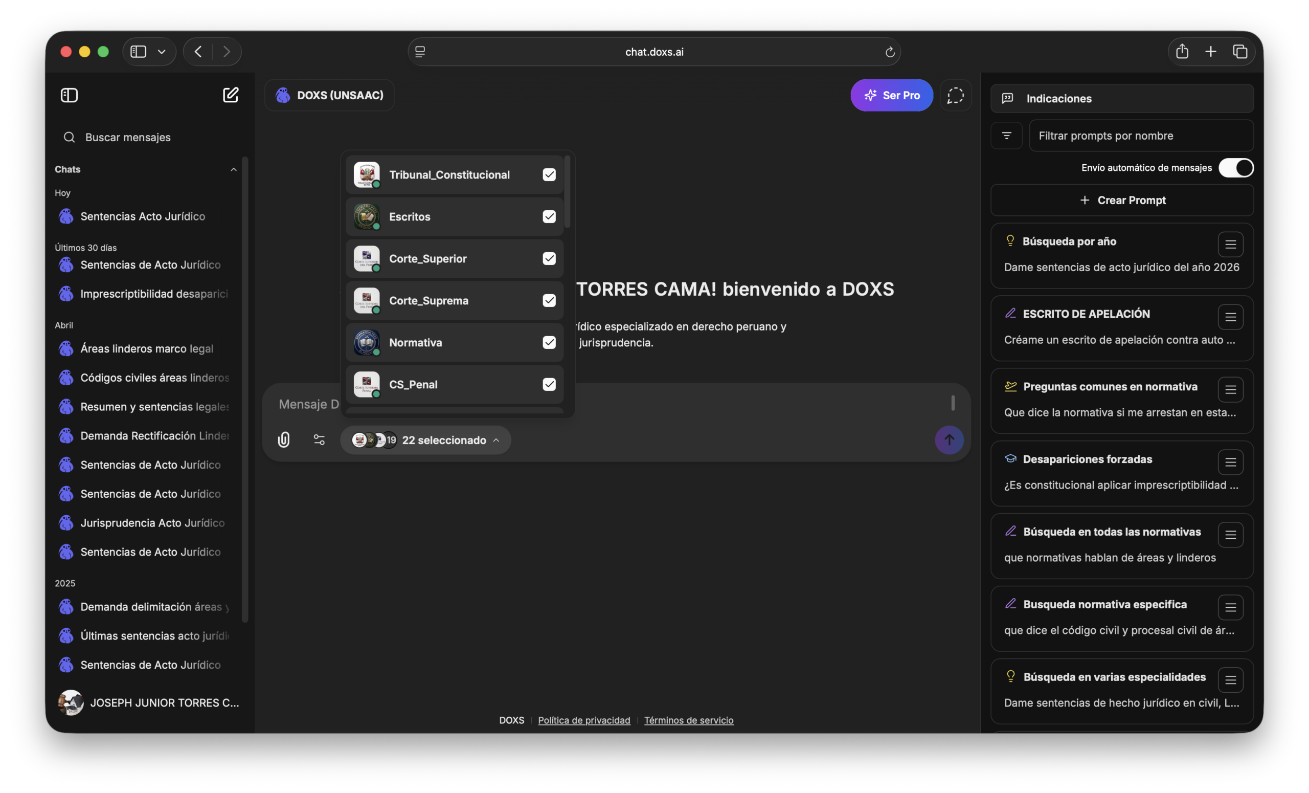 DOXS.AI generando una demanda de desalojo con normativa vigente